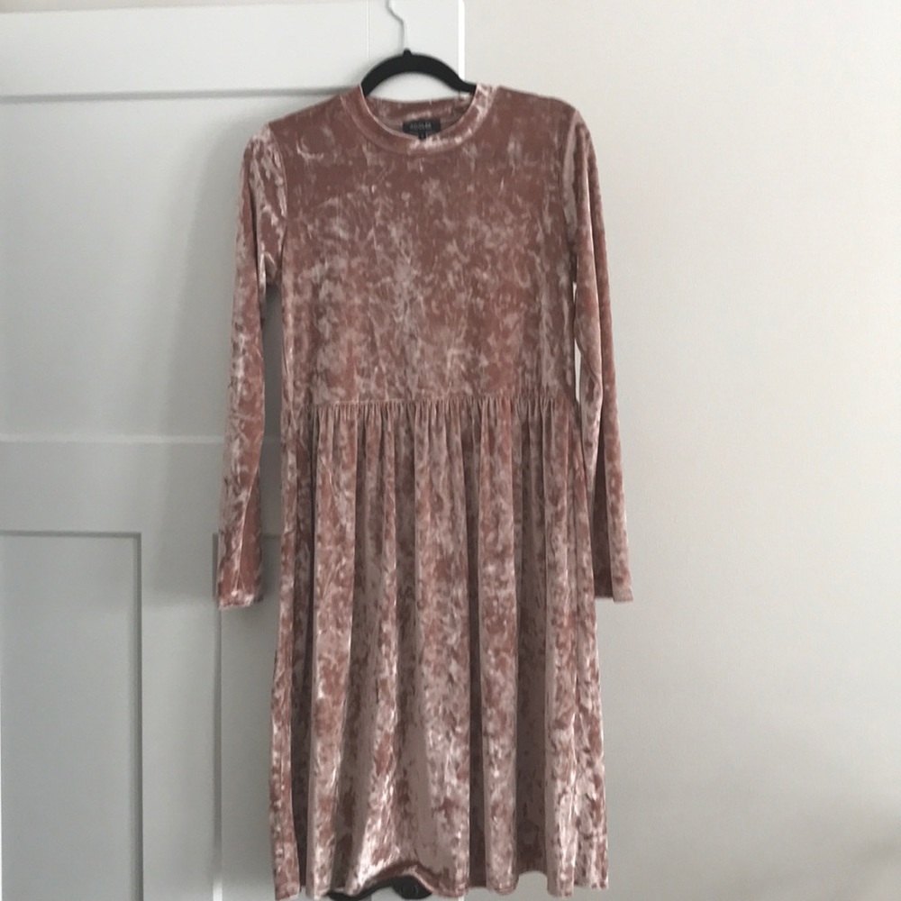 NWOT Roolee blush velvet dress
